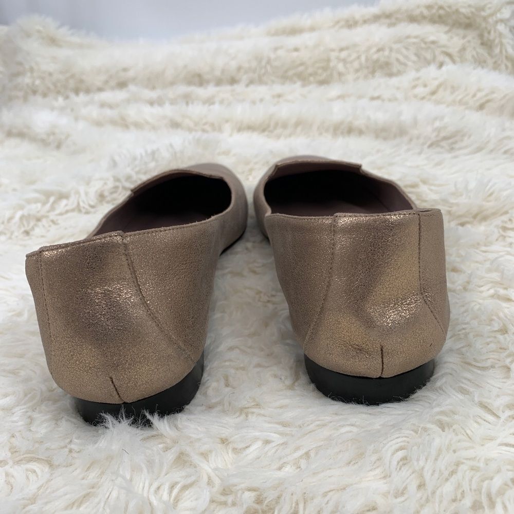 Hermès Gold Metallic Leather Smoking Slippers - Picture 4 of 11